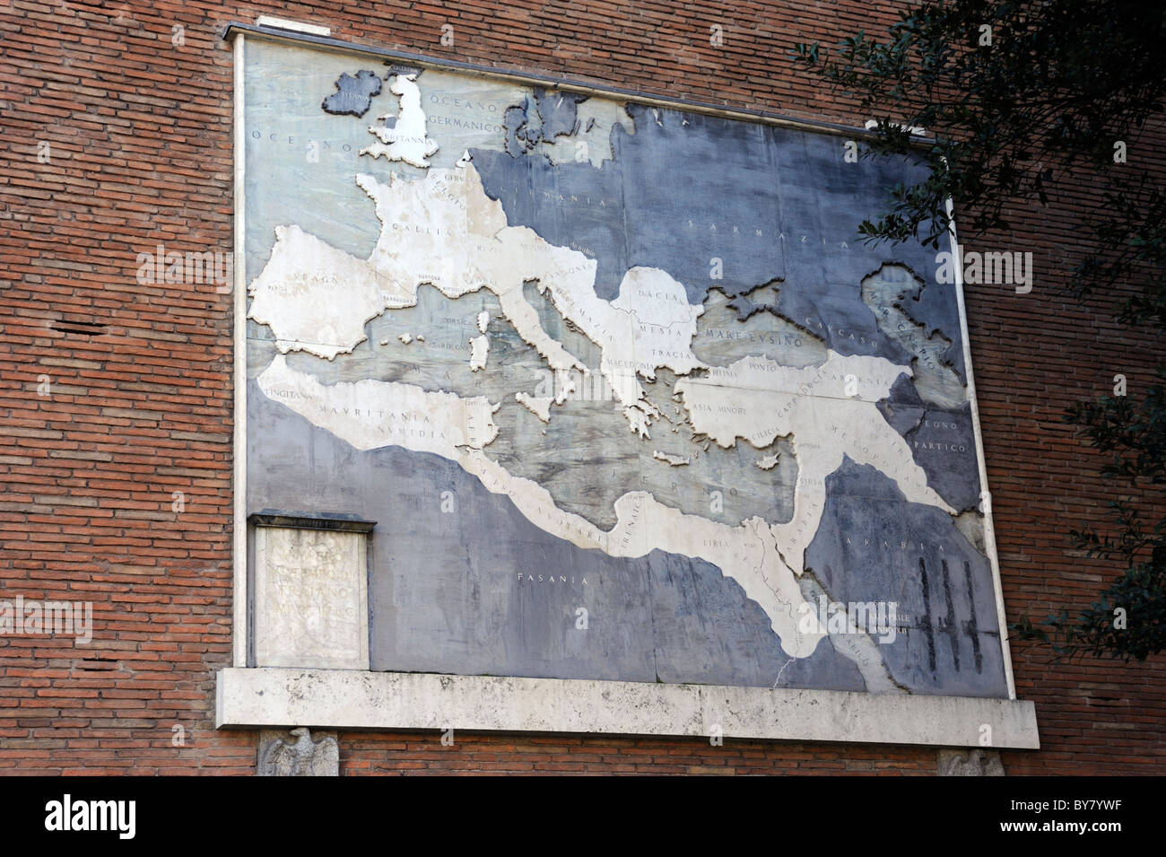 italy, rome, via dei fori imperiali, map of the roman empire at its maximum expansion Stock Photo