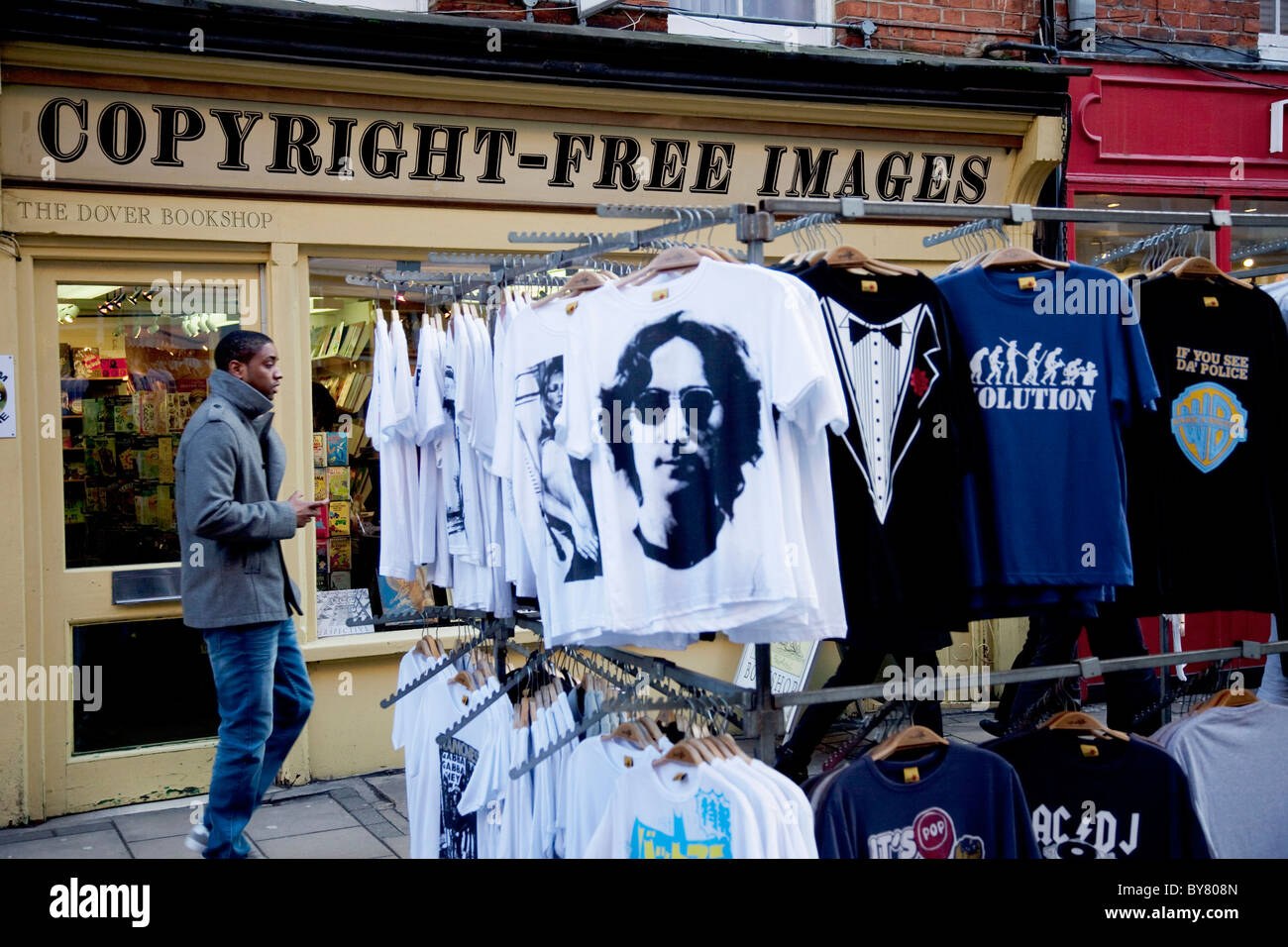 John Lennon t-shirts outside the Copyright ree Images shop in Covent Garden.  London Stock Photo - Alamy