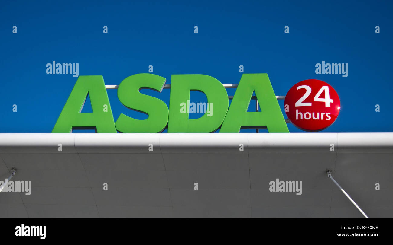 ASDA Store Sign at Castlepoint Shopping Park, Bournemouth, UK Stock