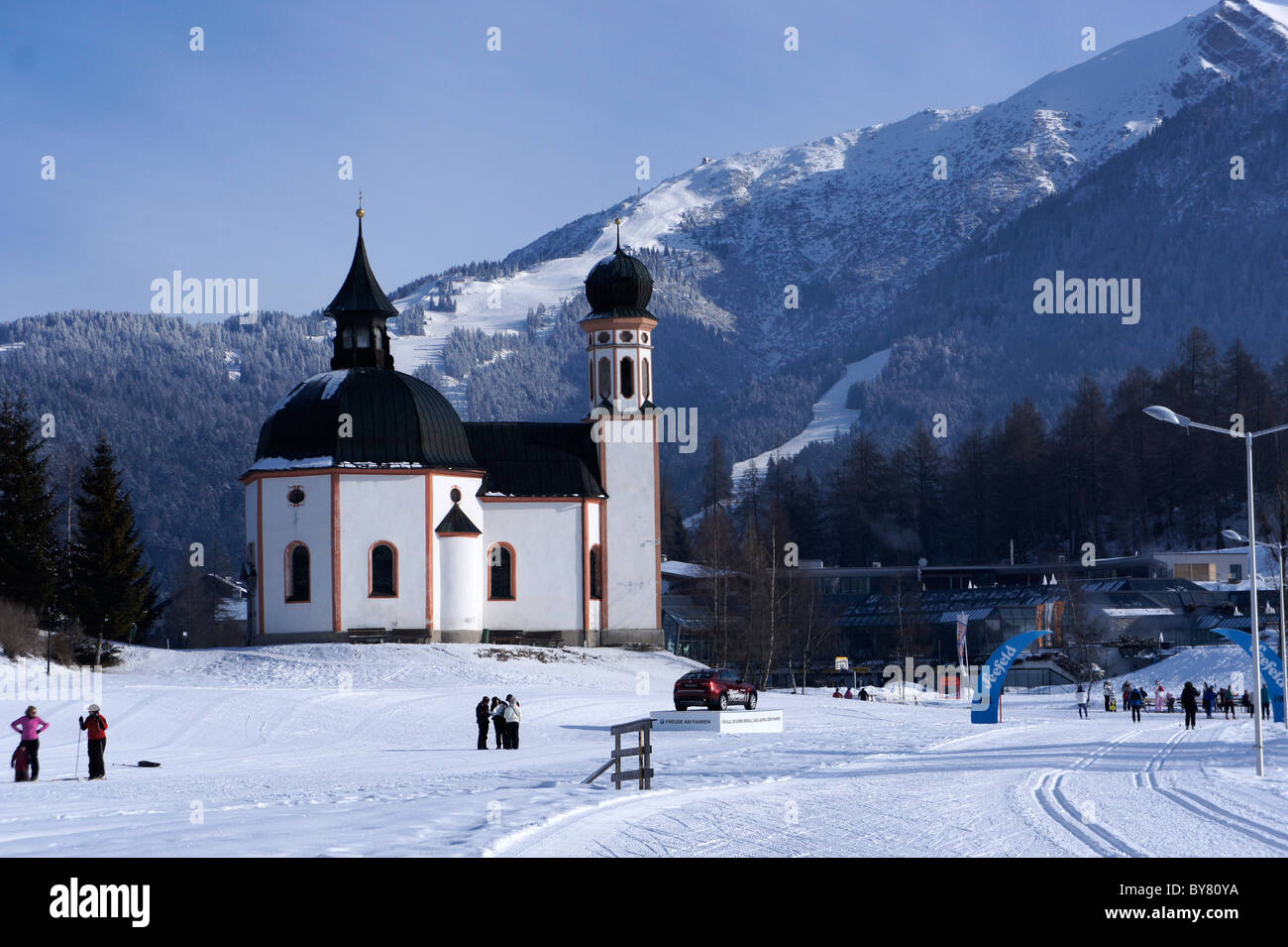 Lake Chapel at Seefeld, Tyrol, Austria Stock Photo