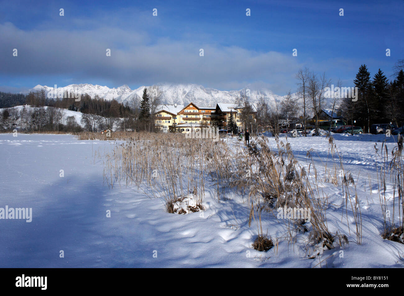 Lake at Seefeld, Tirol, frozen, winter, Austria Stock Photo