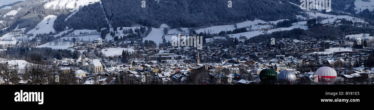 Kitzbühel during Ski-World Cup race, winter, Tirol, Austria Stock Photo