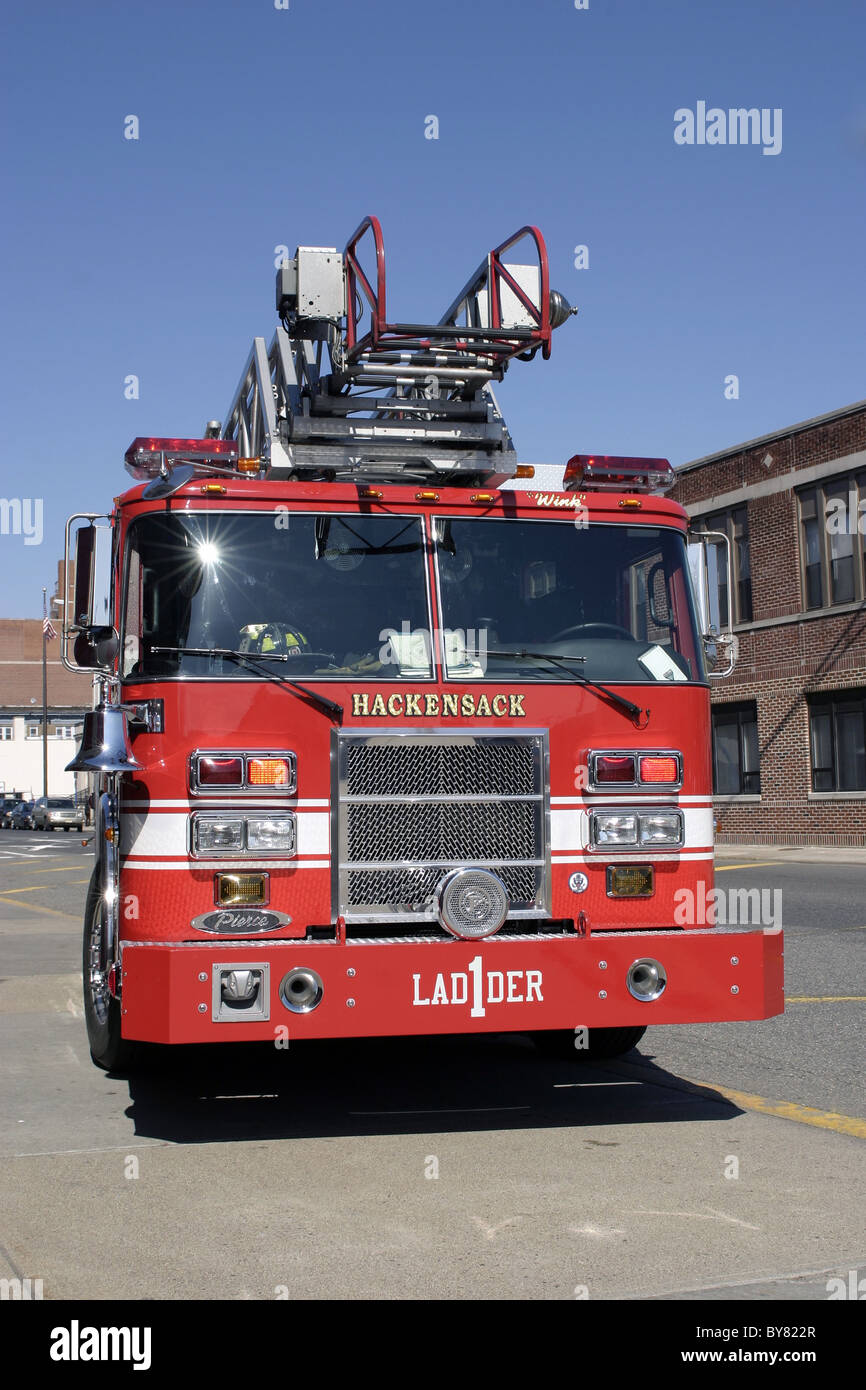 Ladder 1 Hackensack Fire Department NJ Stock Photo