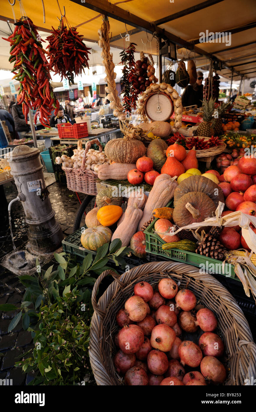 italy, rome, campo de' fiori, market stalls Stock Photo