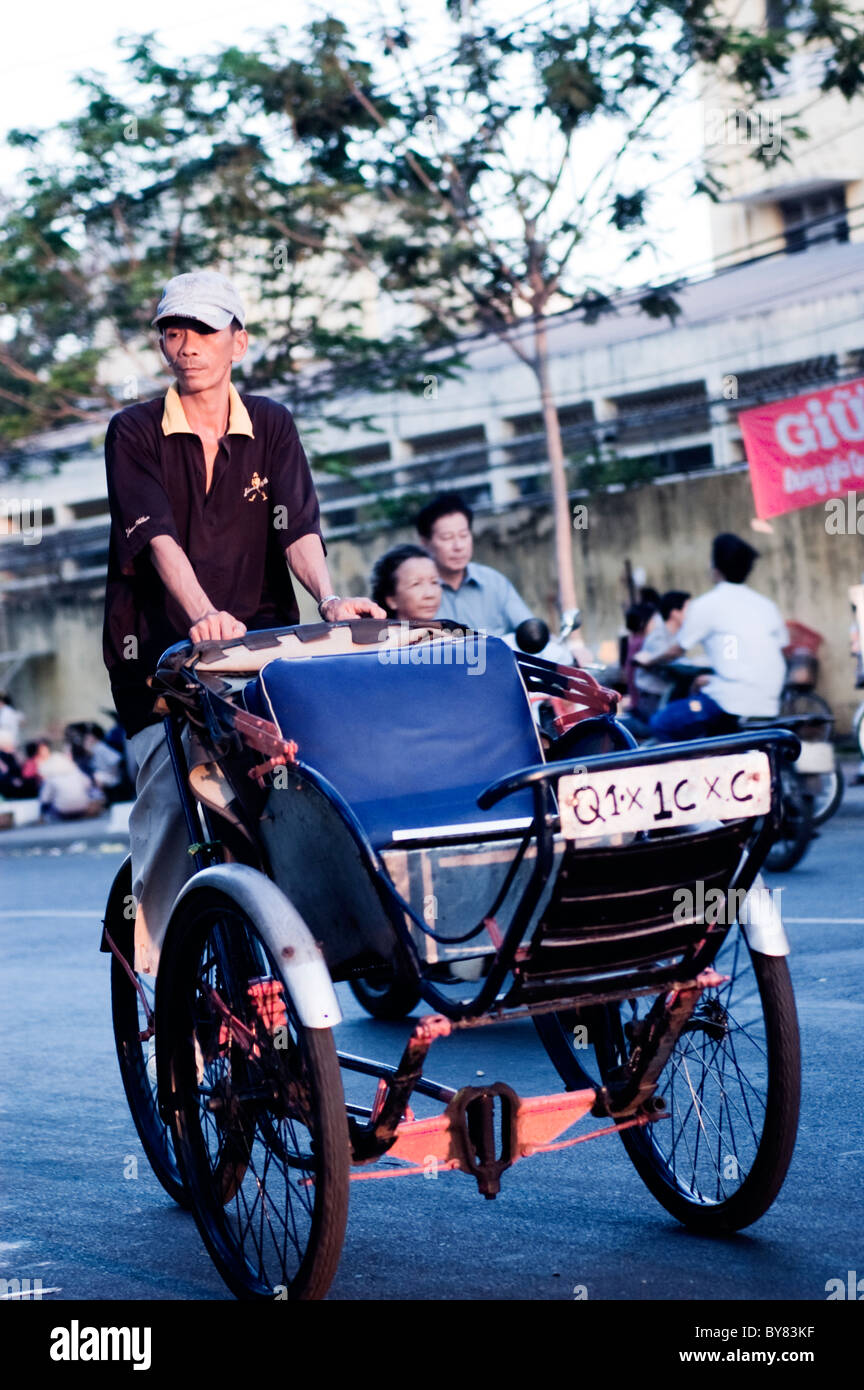 cycle taxi transport in saigon Stock Photo