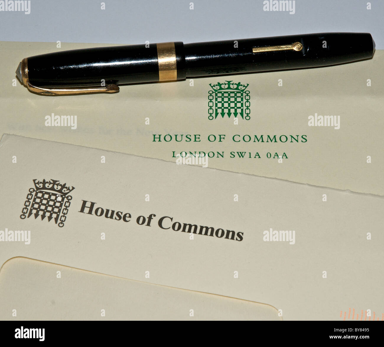 House of Commons stationery letterhead and envelope Stock Photo