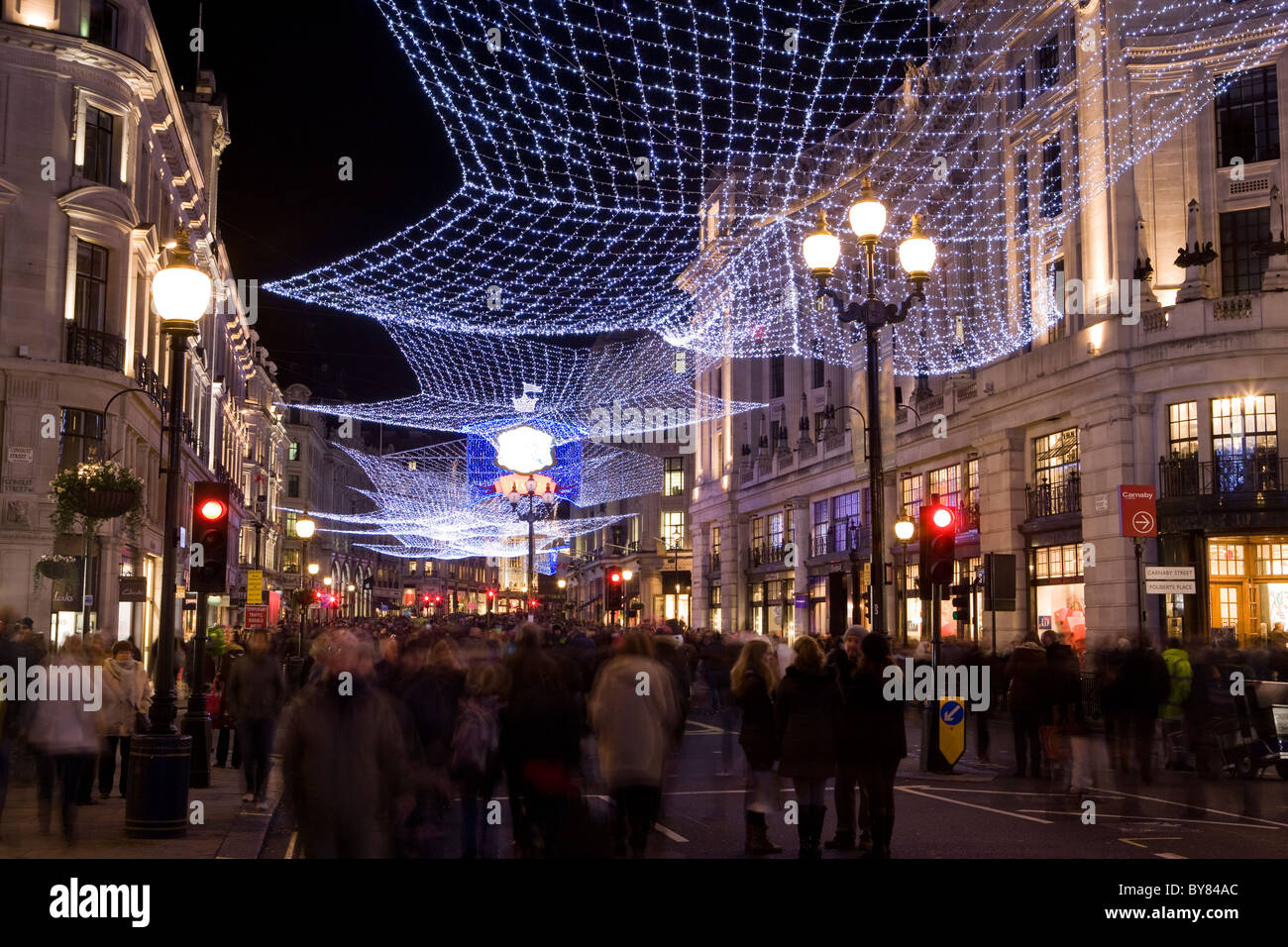 Christmas Decorations Regent Street London England Stock Photo Alamy