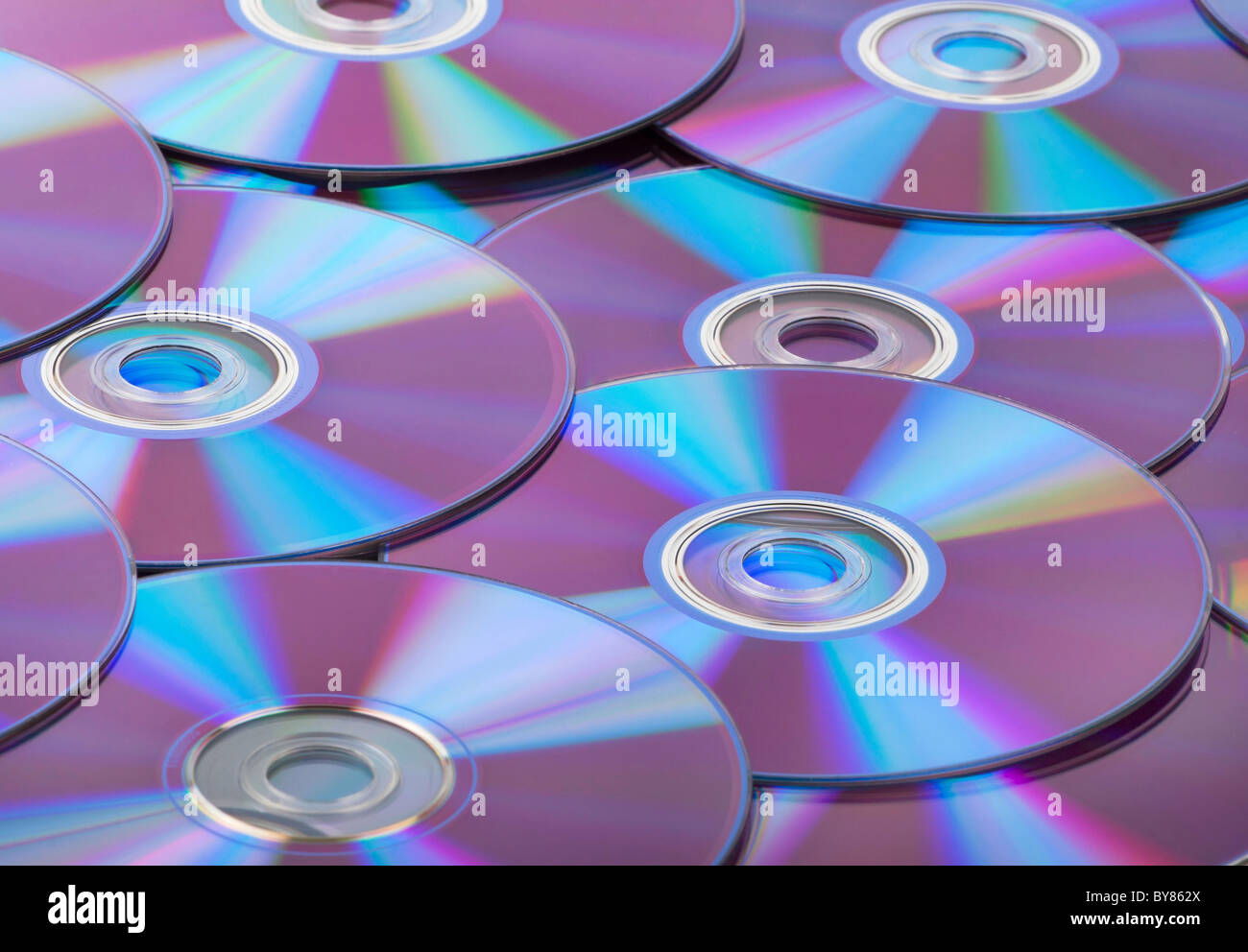 Compact discs CDs background Stock Photo
