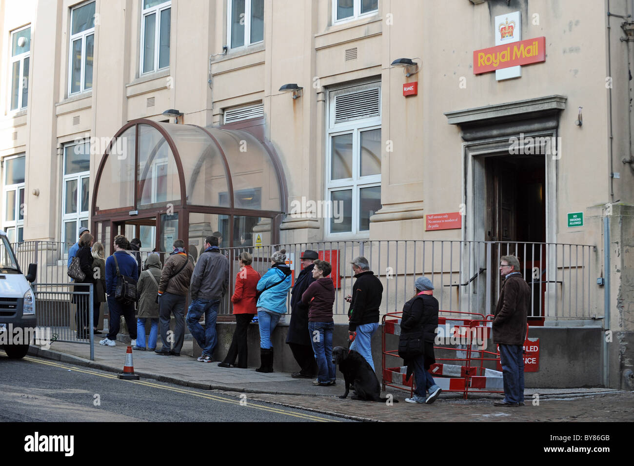 Queue for the post office in North Road Brighton Sussex UK Stock Photo