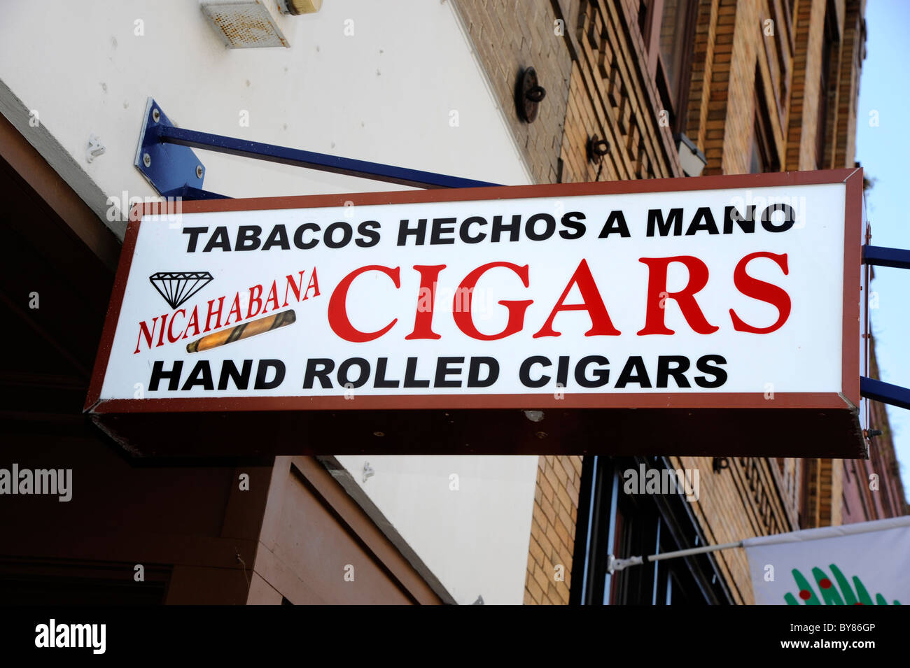 Ybor City Spanish culture center in Tampa Florida selling cigars Stock Photo