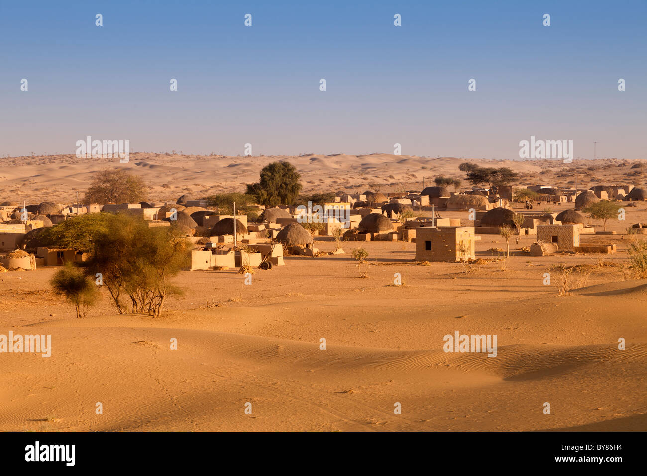 india, Rajasthan, Thar Desert, Traditional desert homes Stock Photo