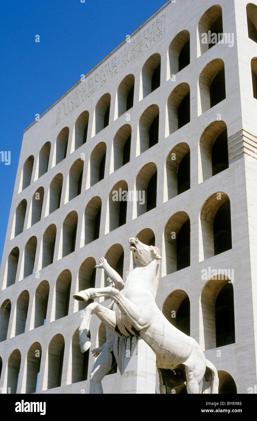 PALAZZO DELLA CIVILTA, E.U.R., ROME, ITALY Stock Photo