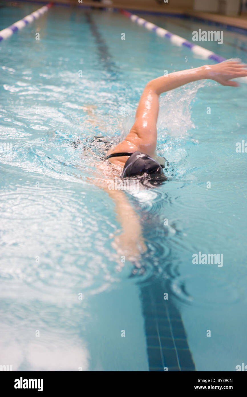 swim laps in a small pool