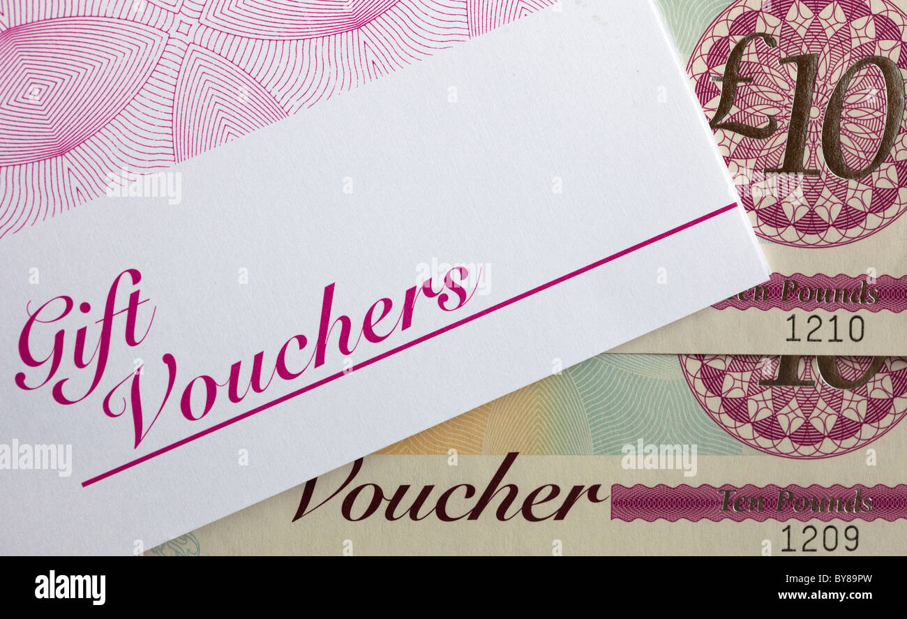 Gift Vouchers in sterling currency UK, Europe Stock Photo