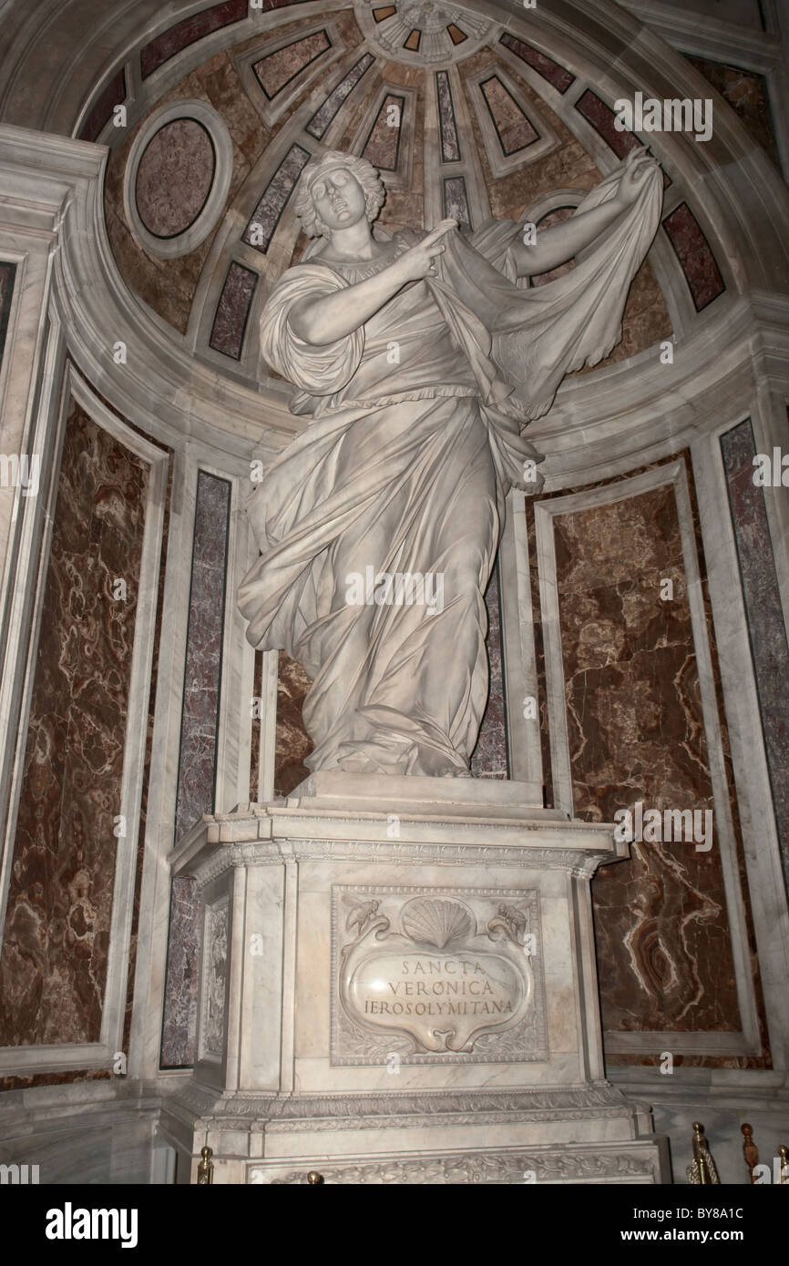 Giant statue of Saint Veronica inside Saint Peter's basilica Stock Photo