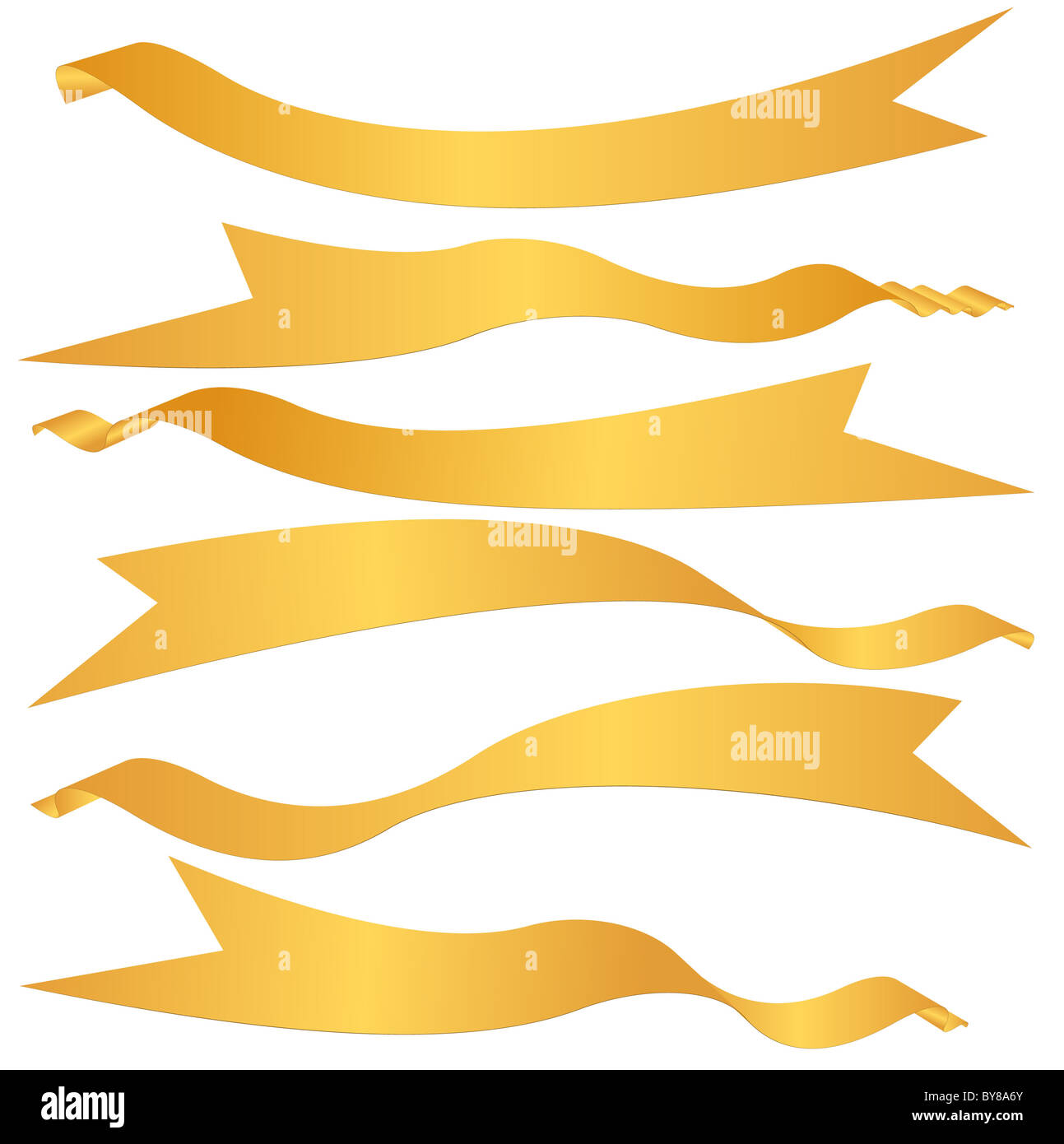 An image of 3d gold ribbons Stock Photo Alamy
