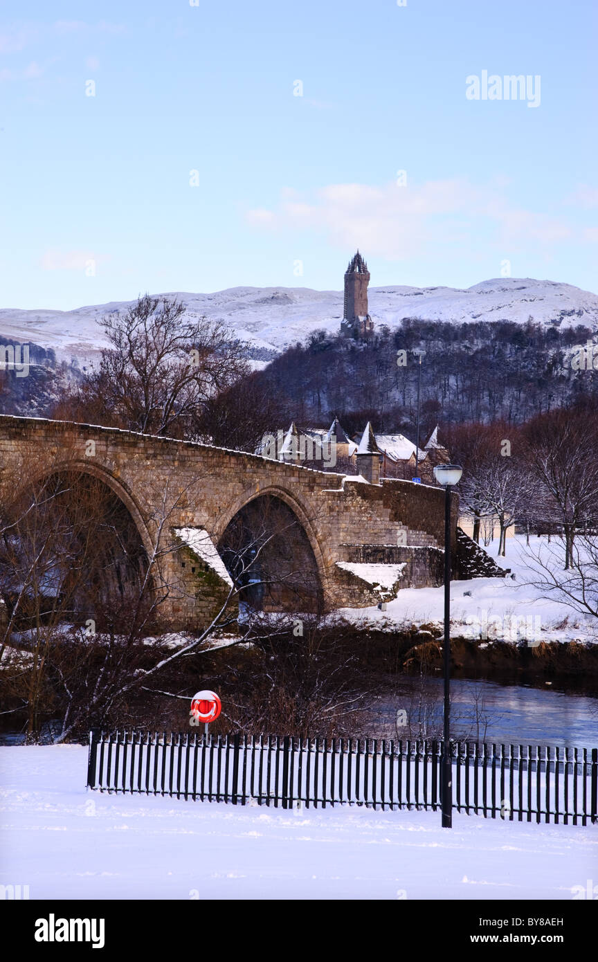 Old Stirling Bridge on the River Forth at Stirling, Scotland, UK. Stock Photo