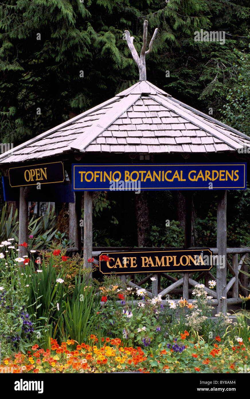 Tofino Botanical Gardens, BC, Vancouver Island, British Columbia, Canada Gazebo Entrance to