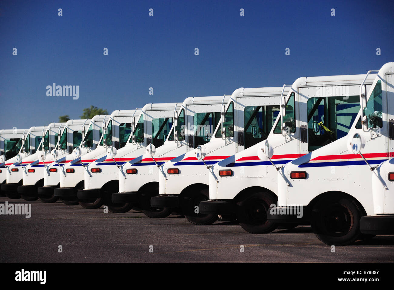 Postal service trucks Stock Photo