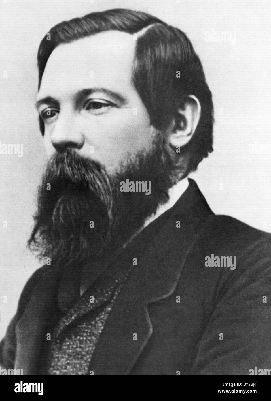 FRIEDRICH ENGELS (1820-1895)  German social scientist and collaborator with Karl Marx, photographed in 1856 Stock Photo