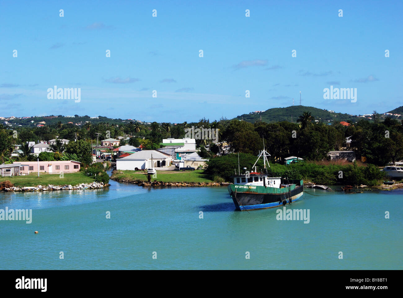 View of the harbour area, St. John’s, Antigua, Leeward Islands, Caribbean. Stock Photo