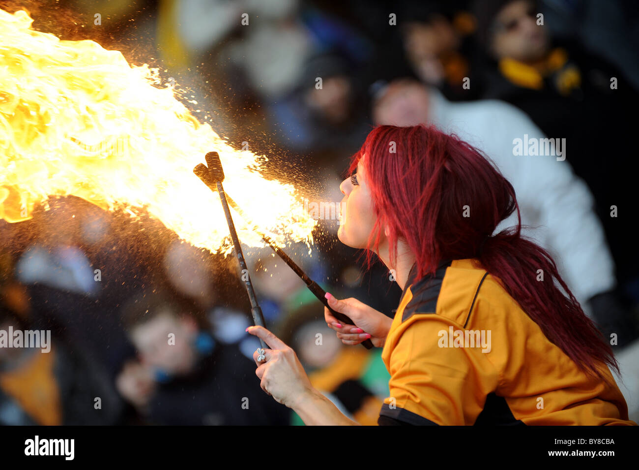 Female fire eater Stock Photo Alamy
