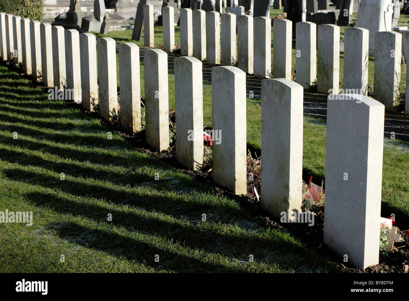 A row of Canadian gravestones in the church yard of the St Margaret's ...