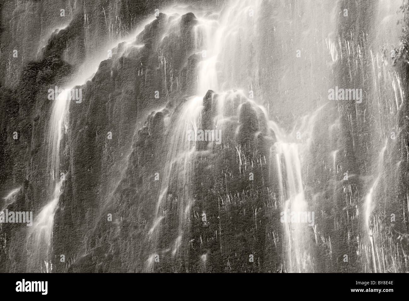 Seasonal waterfall into Tanner Creek.Columbia River Gorge National Scenic Area, Oregon Stock Photo