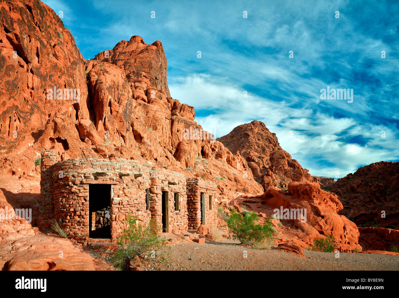 Stone cabins at Valley of Fire State Park, Nevada Stock Photo