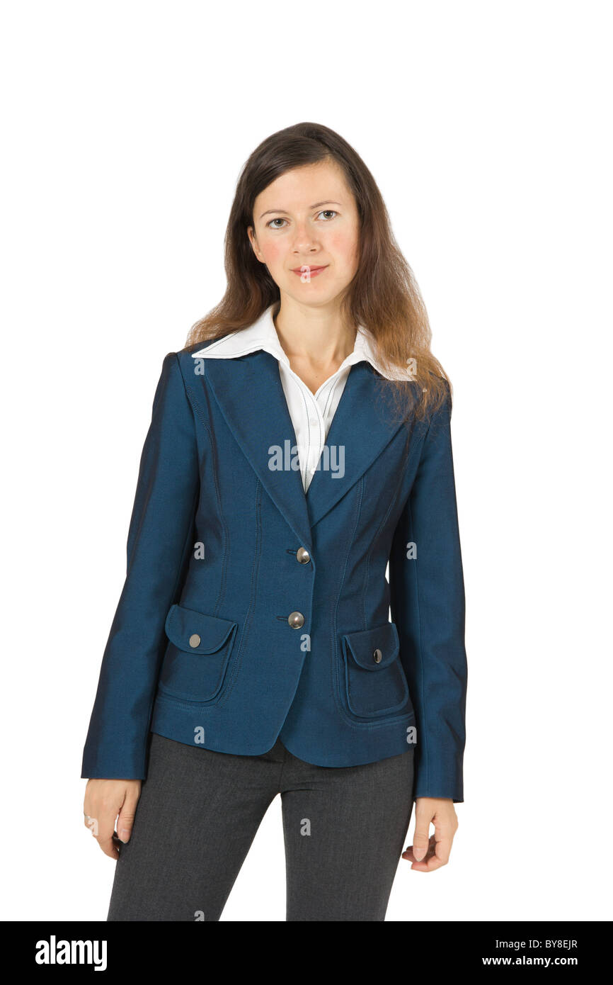 business woman in a suit on an isolated white background Stock Photo ...