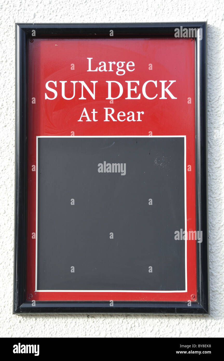 A blank English pub blackboard. Stock Photo
