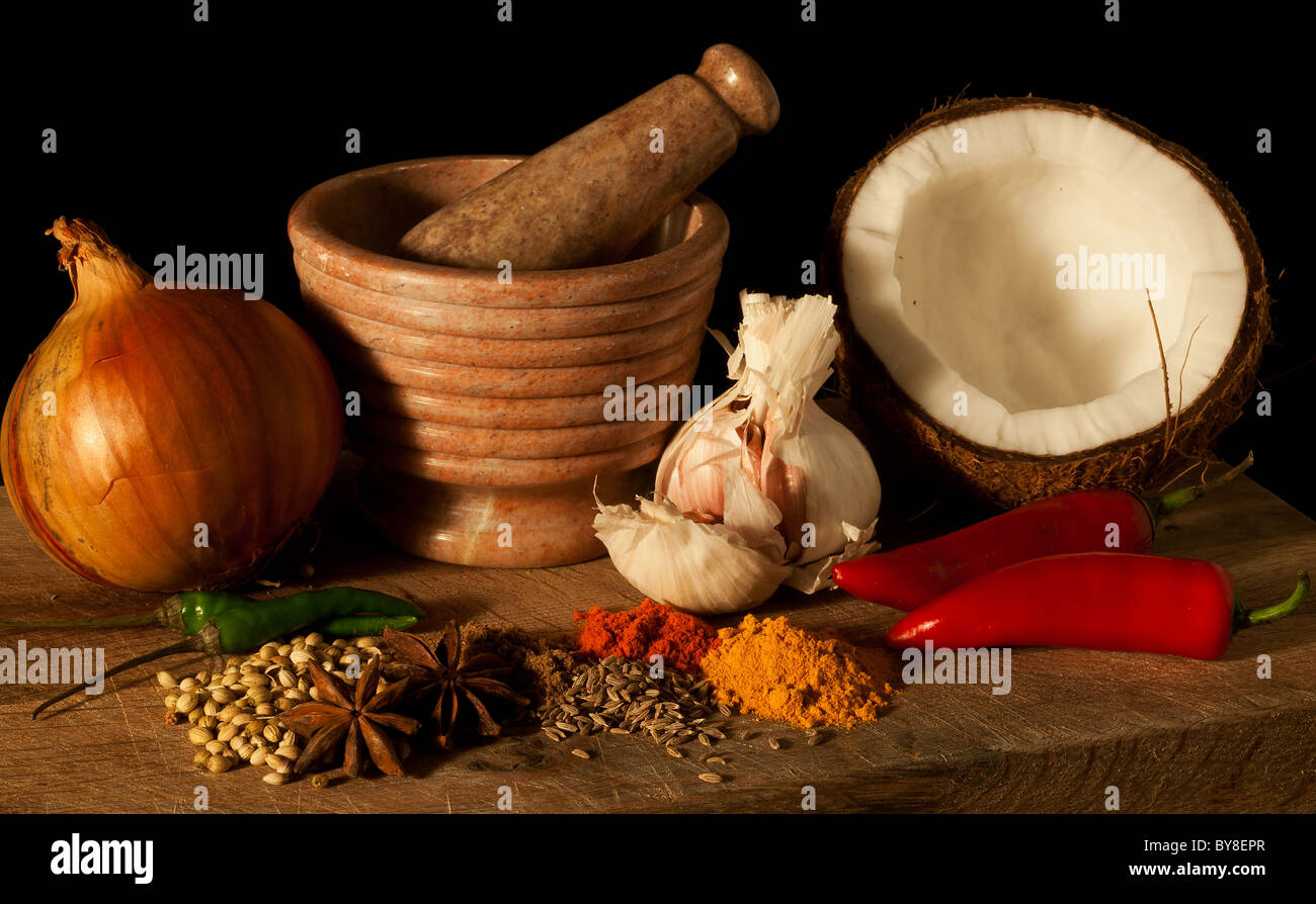 Board of spices Stock Photo