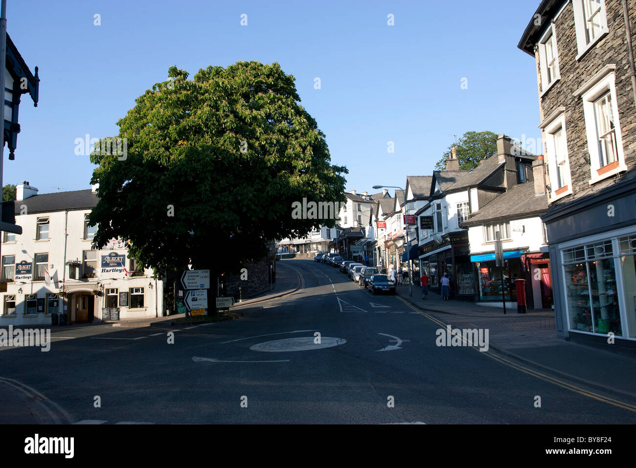 Shops around Bowness on Windermere Stock Photo