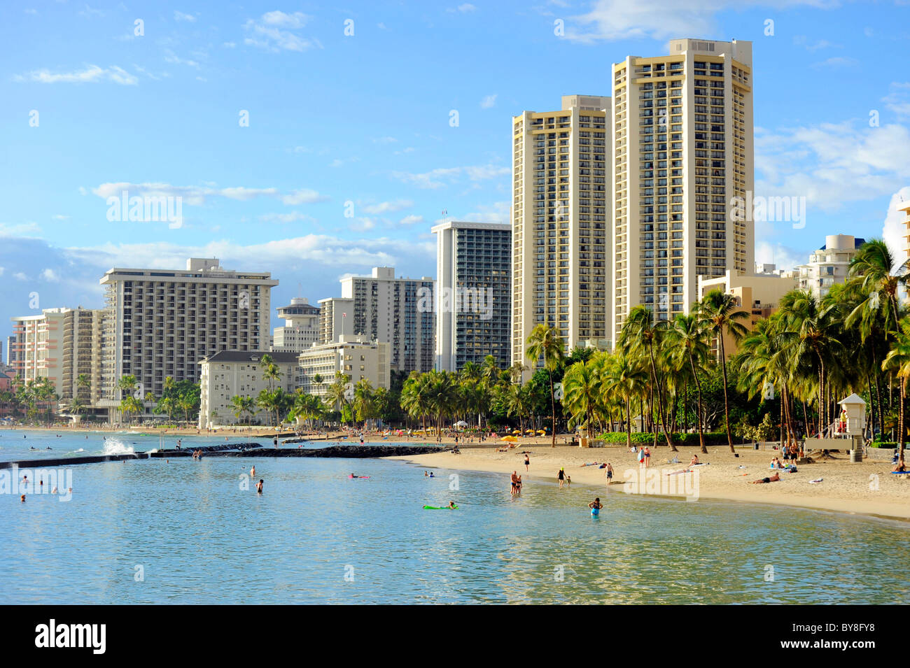 Waikiki beach enjoy the sun hi-res stock photography and images - Alamy