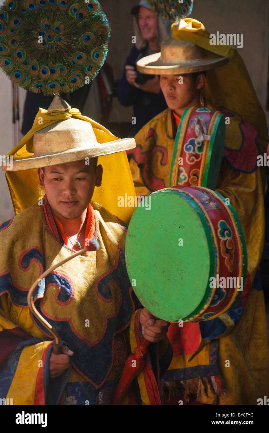 Monk Rimdo costumed monk dancing at the Mani Rimdu Festival at Tengboche Monastery ...