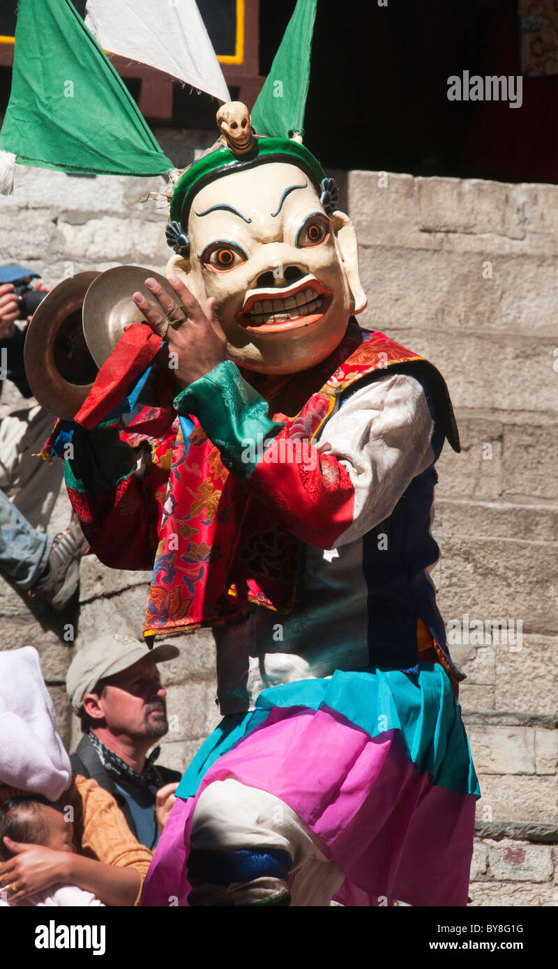 Monk Rimdo monk dancing at the Mani Rimdu Festival at Tengboche Monastery in the ...