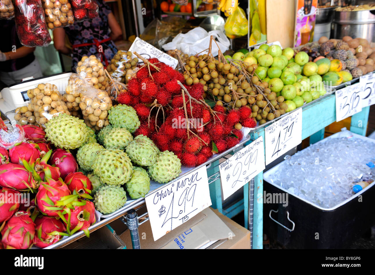 Fruits and Vegetables Display Chinatown Area Honolulu Hawaii Oahu