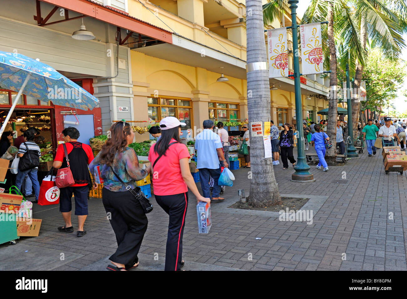 Chinatown Area Honolulu Hawaii Oahu Pacific Ocean Stock Photo Alamy