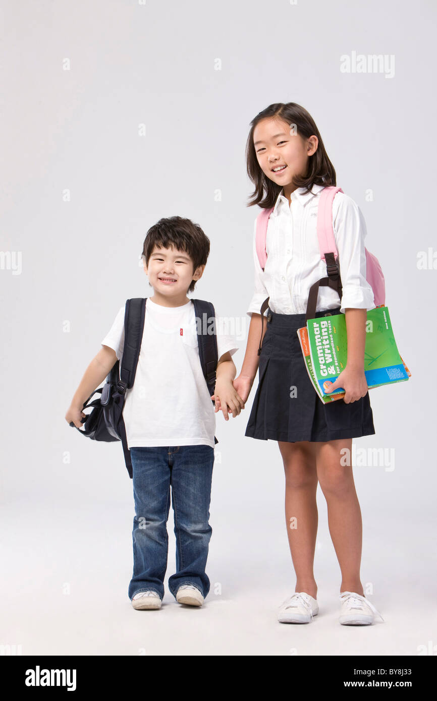 school student with bag