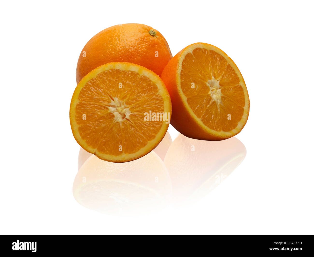 Reflection Orange Background Oranges on a white background with a reflection Stock Photo - Alamy