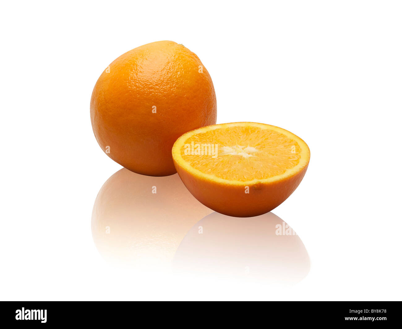 Reflection Orange Background Oranges on a white background with a reflection Stock Photo - Alamy