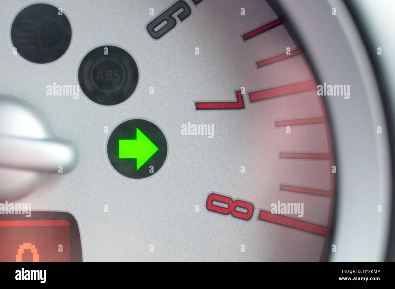 Car Dashboard Arrow and Turn Signal Stock Photo Alamy