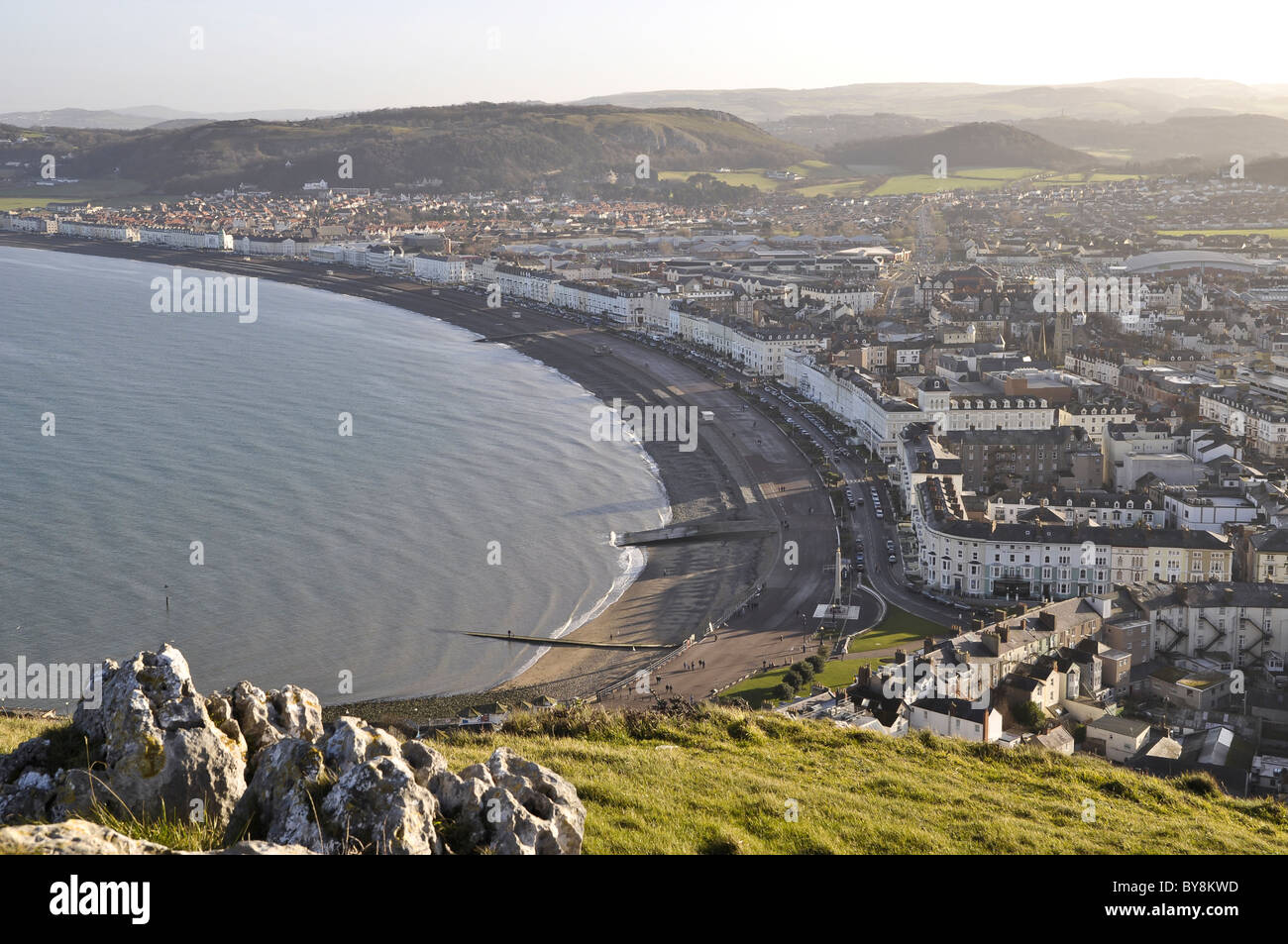 Llandudno from above taken from the Great Orme in winter Stock Photo