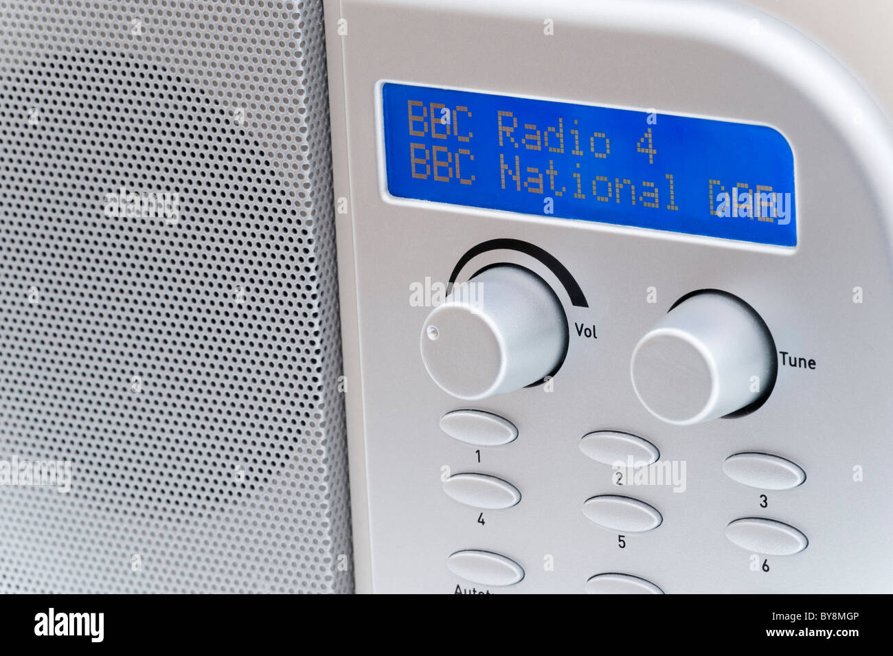 DAB Radio showing Radio 4 on the LED Display Stock Photo - Alamy