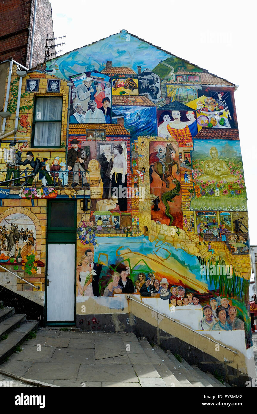 street art on buildings Scarborough england uk Stock Photo Alamy