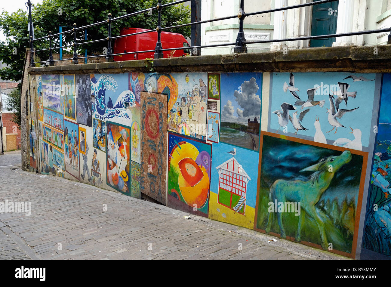 street art on buildings Scarborough england uk Stock Photo Alamy
