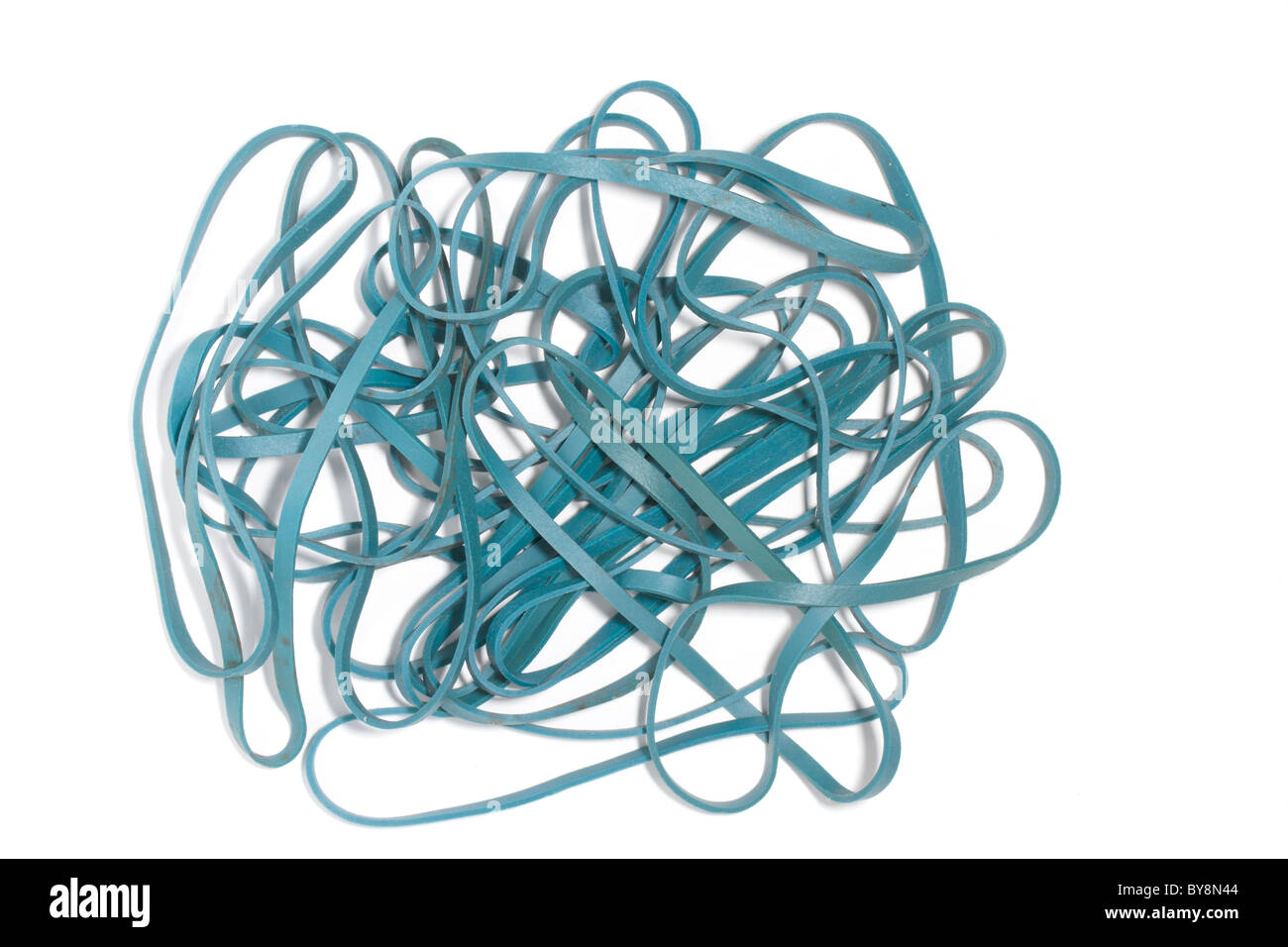 Rubber bands on white background Stock Photo Alamy