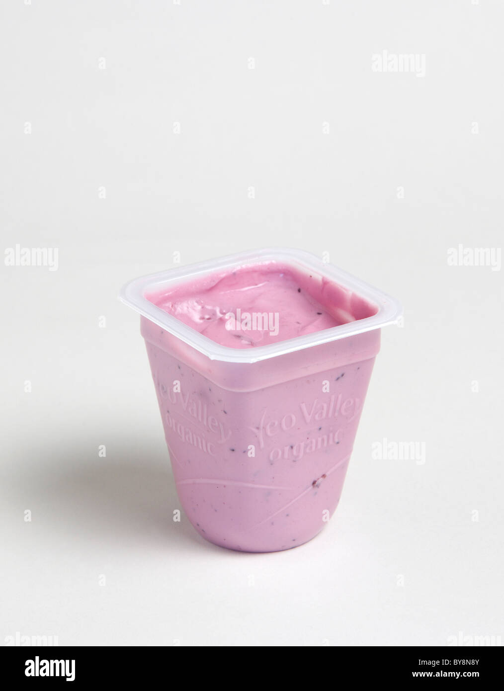 Food Organic Yogurt Yeo Valley probiotic blueberry fruit yogurt pot