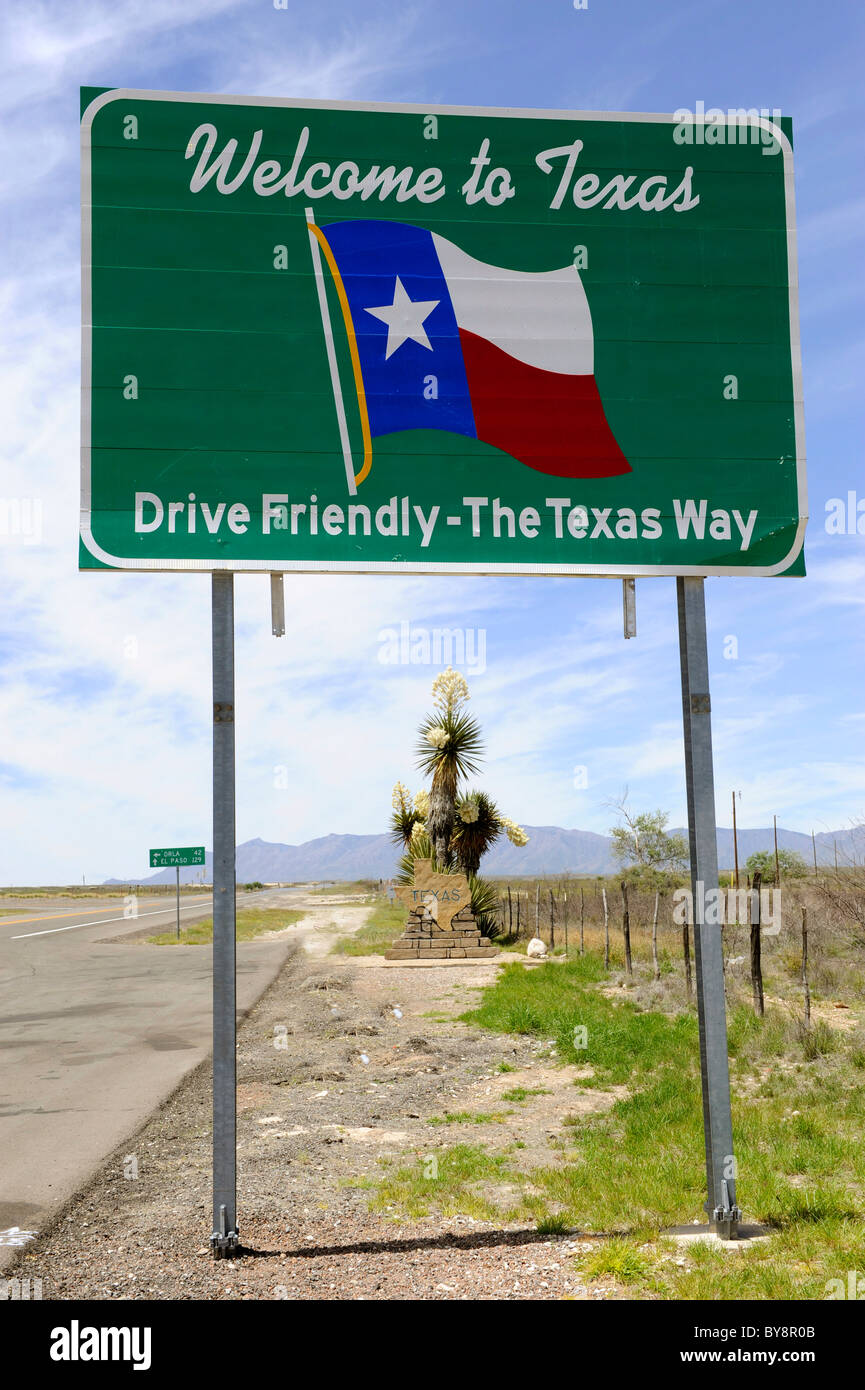Welcome to Texas Sign Stock Photo