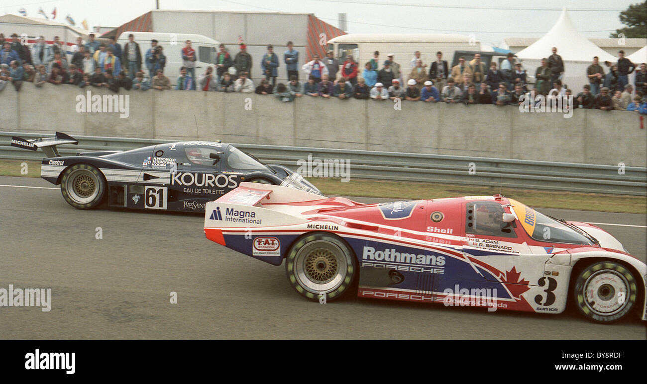 action from Le Mans 1987, Mercedes v Porsche Stock Photo